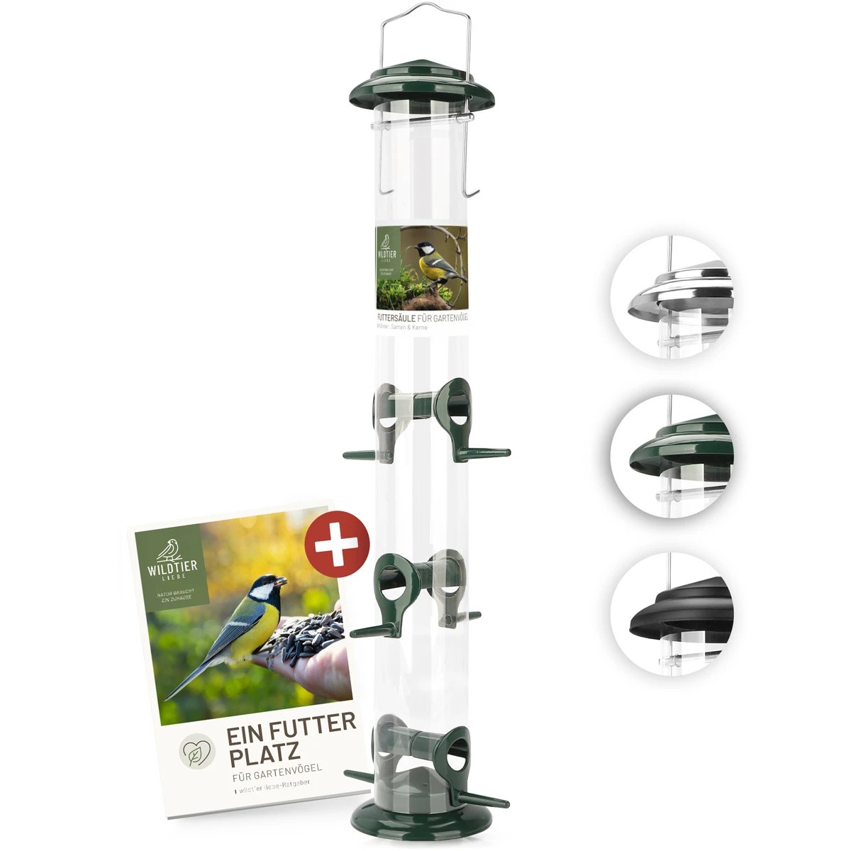 REAVET Krmný sloupek na semena, zrna a jádra - více barev (výška 52 cm) Barva: Zelená