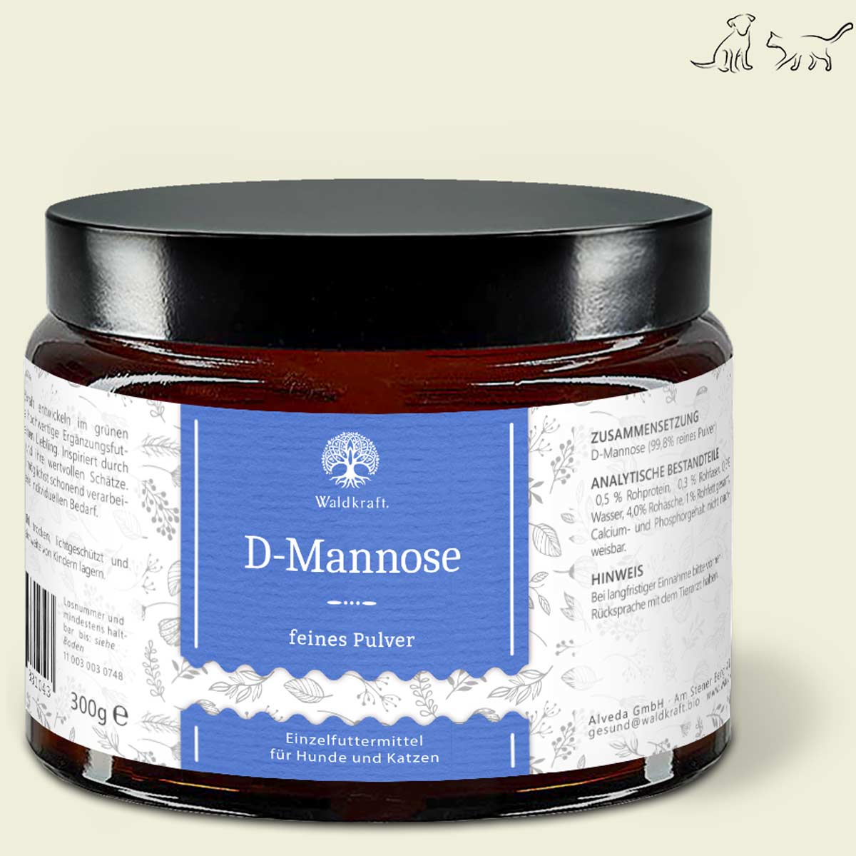 Waldkraft D-Manóza (D-Manosa) pro psy a kočky (300 g)