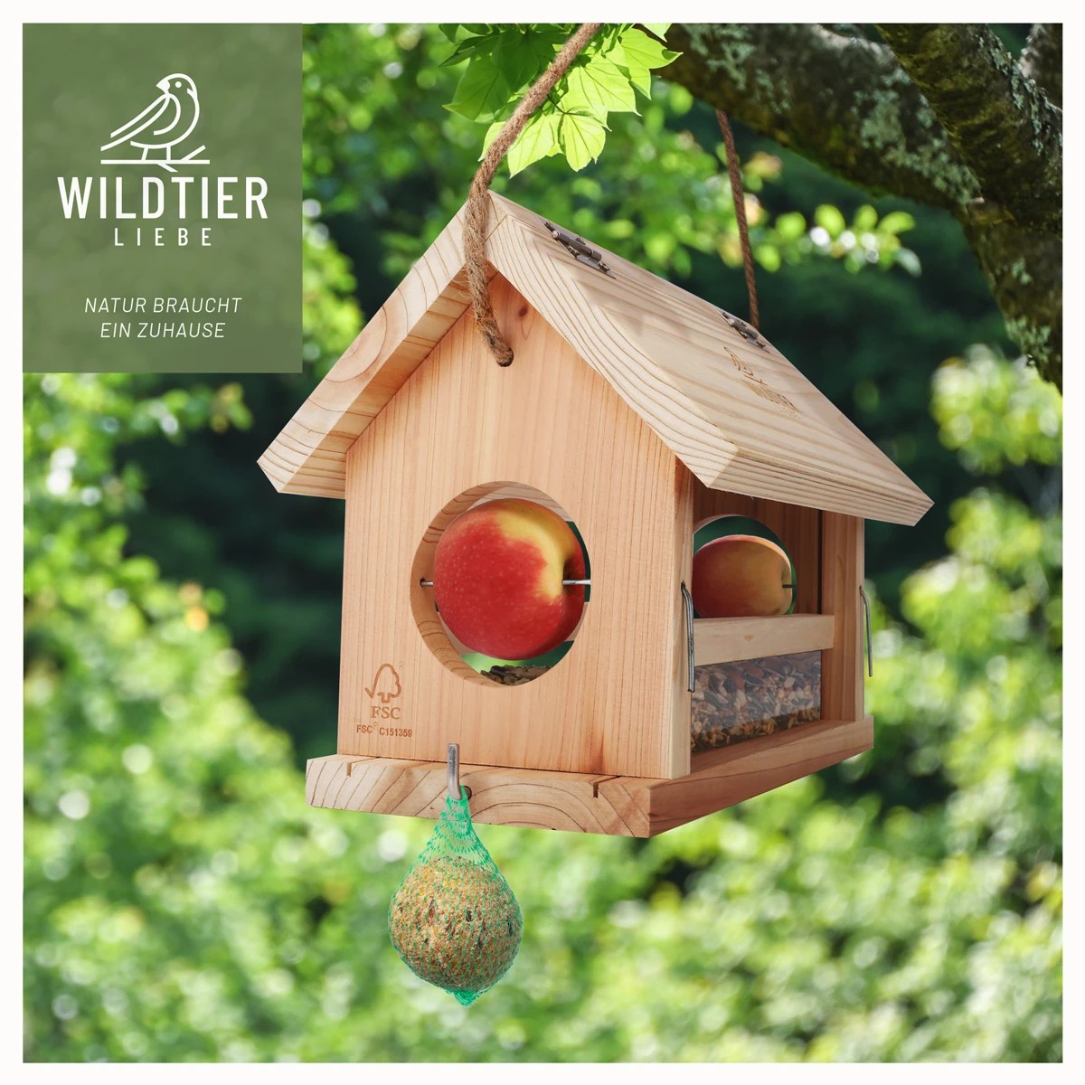 REAVET Dřevěné krmítko pro ptáky