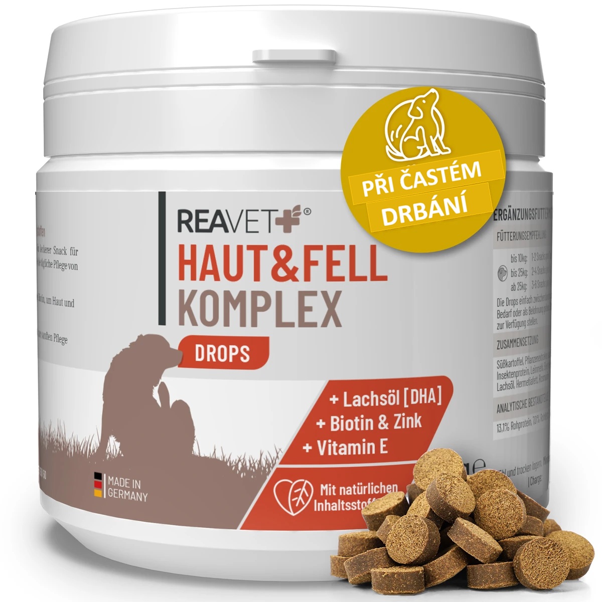 REAVET Funkční komplexní pamlsky na kůži a srst (350g - 160 kusů)