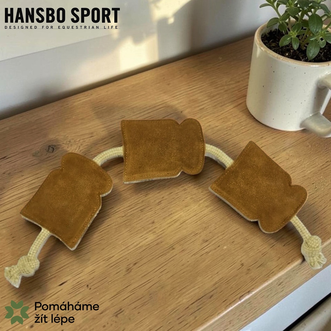 Hansbo Sports Hansbo Sport – Semišová hračka pro psy (TOASTY na laně)