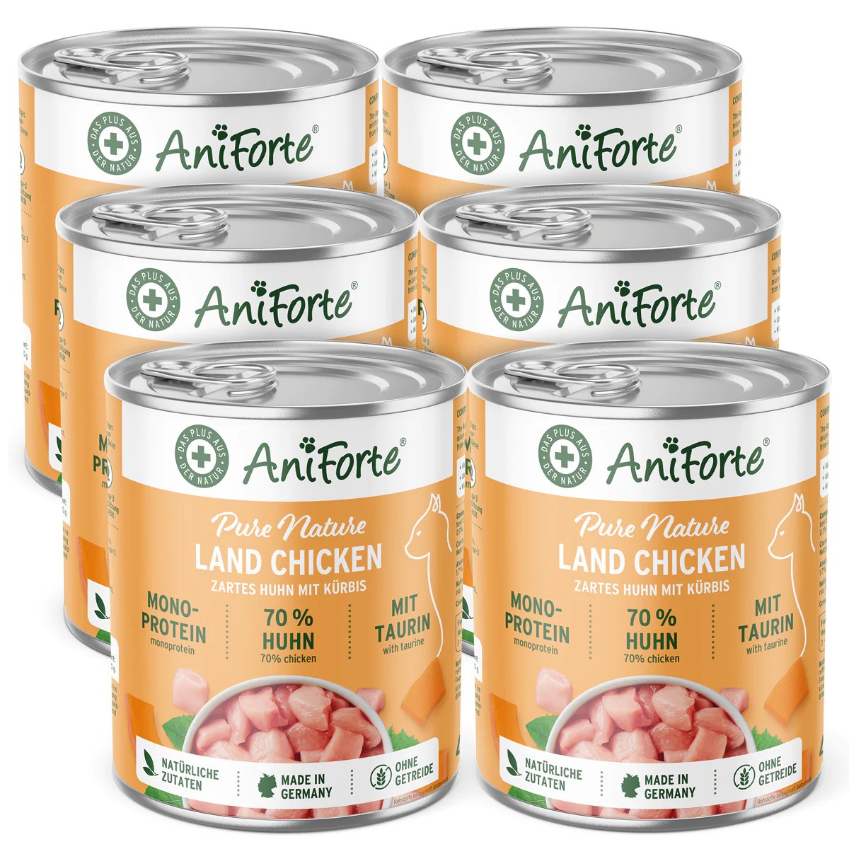 AniForte Mokré krmivo LandChicken – jemné kuře s dýní (200 g - 400 g) Počet a hmotnost: 6 x 400g
