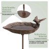 kleine vogeltraenke auf stab blatt design~4