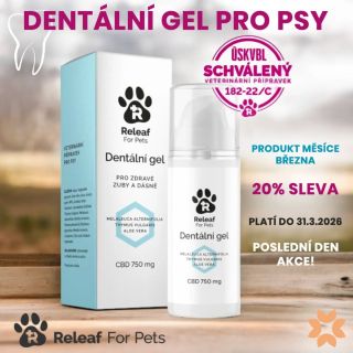 🐶✨ Poslední den akce! ✨🐶 Chcete svému pejskovi podpořit zdravé zuby, svěží dech a pohodlí při jídle? Dentální gel Releaf...