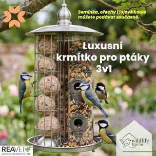 🐦 Udělejte z vaší zahrady malý ptačí ráj 🌿 Krmítko WILDLIFE HOME Deluxe 3v1 potěší nejen ptáčky, ale i každého, kdo miluje...