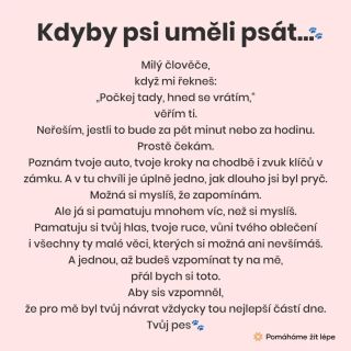 Kdyby psi uměli psát...🐾 #pomahamezitlepe #pes #psi #psizivot #psilaska