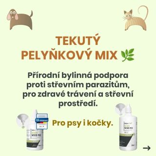 TEKUTÝ PELYŇKOVÝ MIX 🌿 Střevní paraziti patří mezi věci, na které při péči o naše mazlíčky nechceme zapomínat. Pokud...