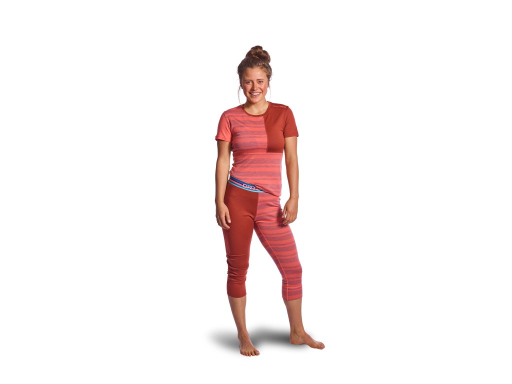 Dámské Termoprádlo Ortovox W's 185 Rock'n'Wool Short Sleeve (Barva Coral, Velikost S)