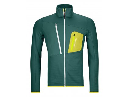 Pánský Fleece Ortovox Fleece Grid Jacket - zelený