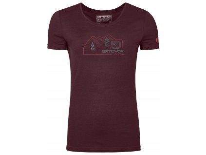 Dámské Tričko Ortovox W's 140 Cool Vintage Badge T-Shirt - červené (Velikost M, Barva červená)