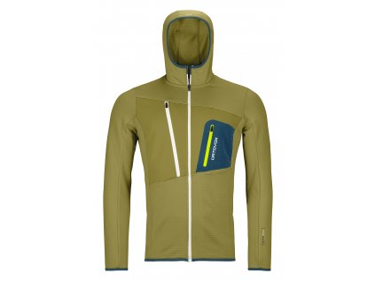 Pánský Fleece Ortovox Fleece Grid Hoody - zelený