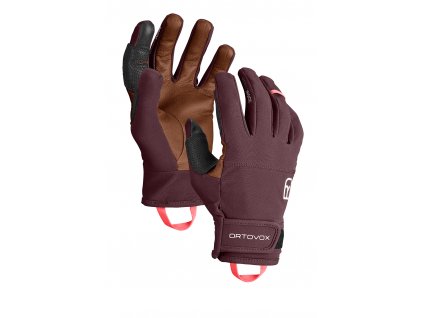 Dámské Rukavice Ortovox W's Tour Light Glove (Velikost XS, Barva vínová)