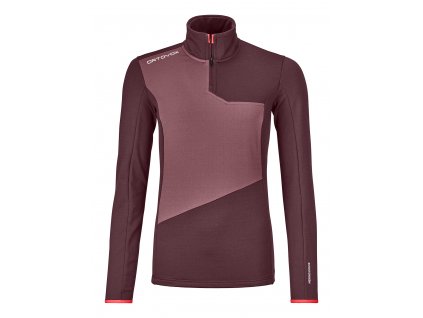 Dámský Fleece Ortovox W's Fleece Light Zip Neck (Velikost S, Barva vínová)