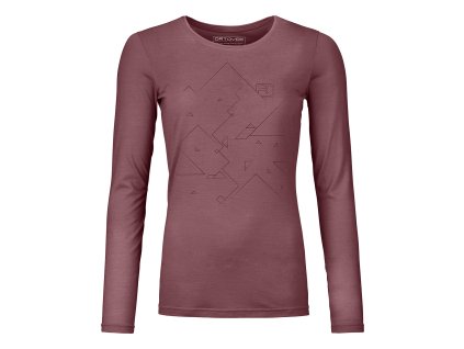 Dámské Tričko Ortovox W's 185 Merino Tangram LS (Velikost L, Barva růžová)