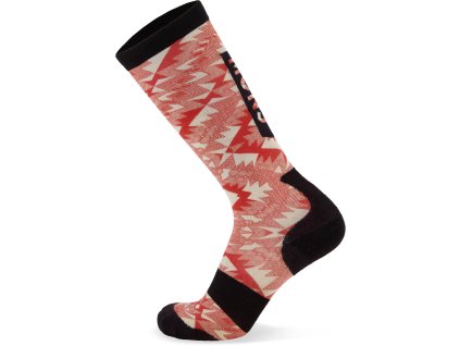 Merino ponožky MONS ROYALE ATLAS MERINO SNOW SOCK DIGITAL retro red nordtek (Velikost L)