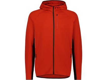 Merino mikina MONS ROYALE APPROACH MERINO SHIFT FLEECE HOOD retro red (Velikost L)