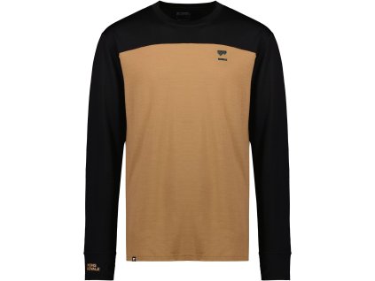 Merino triko MONS ROYALE YOTEI LS black / toffee (Velikost XL)