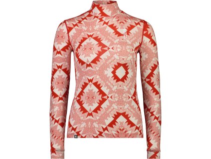 Merino triko MONS ROYALE CASCADE MERINO FLEX 200 MOCK NECK LS retro red nordtek
