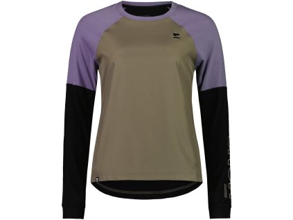 Merino triko MONS ROYALE TARN MERINO SHIFT WIND JERSEY walnut / black / thistle