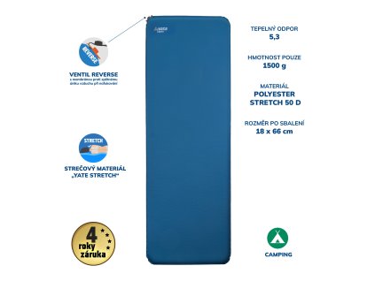 YATE COMFORT 5 modrá/šedá Samonafukovací karimatka (Typ samonafukovací)