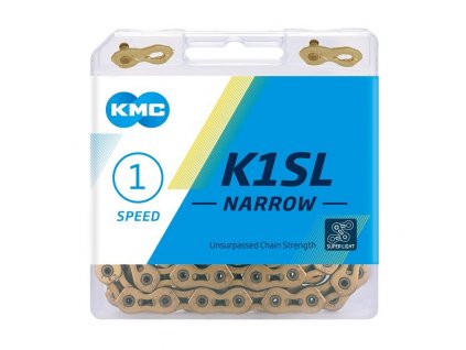 ŘETĚZ KMC K1 SL NARROW 1/2x3/32 ZLATÝ BOX