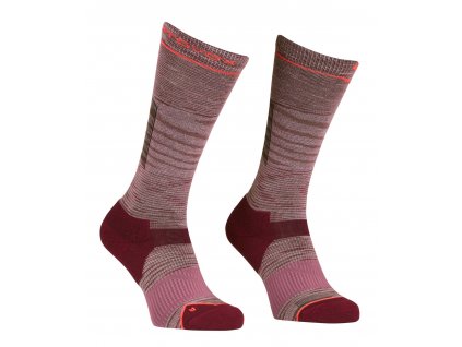 Dámské Ponožky Ortovox Ski Tour Light Compression Long Socks Women's (Velikost 39-41 EU, Barva Mountain Rose Blend)