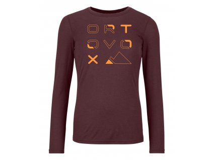 Dámské Tričko Ortovox 185 Merino Brand Outline Long Sleeve Women's