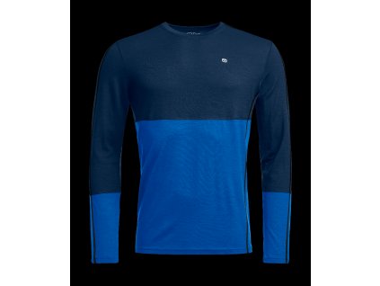 Pánské  Tričko Ortovox 185 Rock'N'Wool Long Sleeve Men's (Velikost L, Barva Deep Ocean)