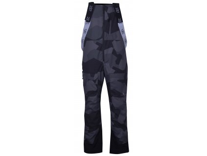 2117 BACKA ECO Pánské lyžařské kalhoty s náprsenkou - Černá Camo