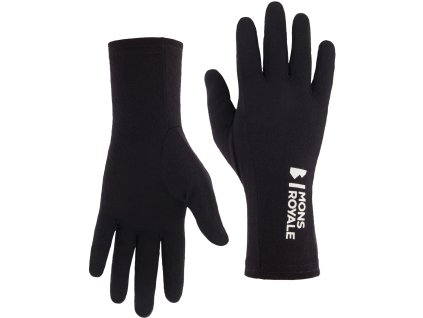 Rukavice MONS ROYALE OLYMPUS MERINO GLOVE LINERS black (Velikost S)