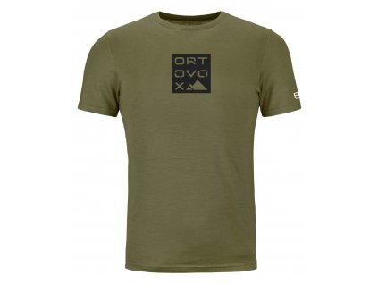 Pánské  Tričko Ortovox 185 Merino Square T-shirt Men's (Velikost XL, Barva Wild Herbs)