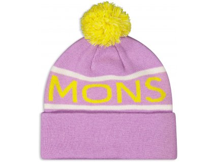 Merino kulich MONS ROYALE MCCLOUD POM POM MERINO BEANIE orchid sun