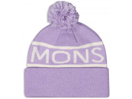 Merino kulich MONS ROYALE MCCLOUD POM POM MERINO BEANIE thistle / white