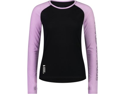 Merino triko MONS ROYALE BELLA TECH LS WMNS orchid / black (Velikost L)