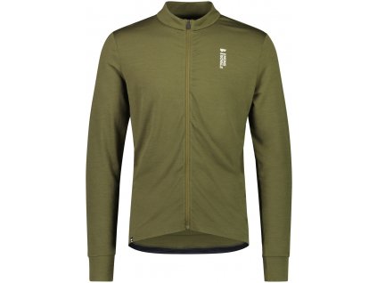 Merino triko MONS ROYALE ROAM CARGO MERINO AIRCON FULL ZIP LS dark olive