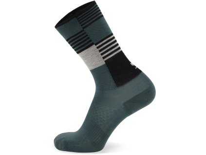 Merino ponožky MONS ROYALE ATLAS CREW SOCK burnt sage check (Velikost XL)