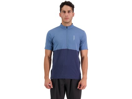 Merino triko MONS ROYALE CADENCE HALF ZIP T blue slate / midnight