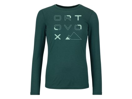 Dámské Tričko Ortovox 185 Merino Brand Outline Long Sleeve Women's