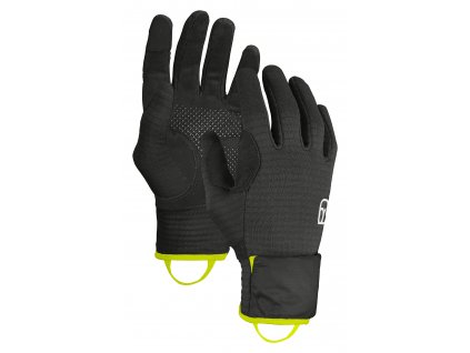 Pánské  Rukavice Ortovox Fleece Grid Cover Glove Men's (Velikost S, Barva Black Raven)