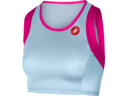 Castelli - dámský top Free Tri Short Top, pale blue/pink fluo