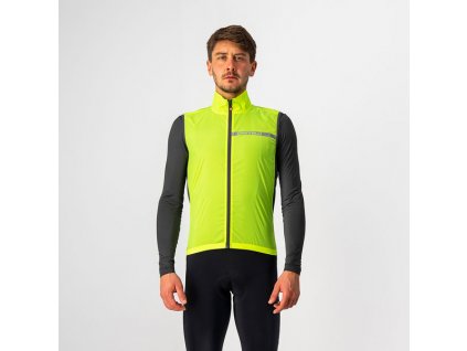 Castelli – pánská vesta Squadra Stretch, yellow fluo/dark gray