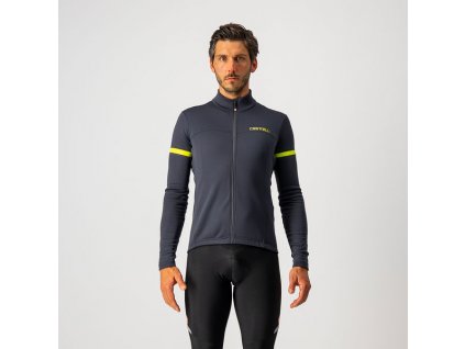 Castelli – pánský dres Fondo 2, dark gray/yellow fluo