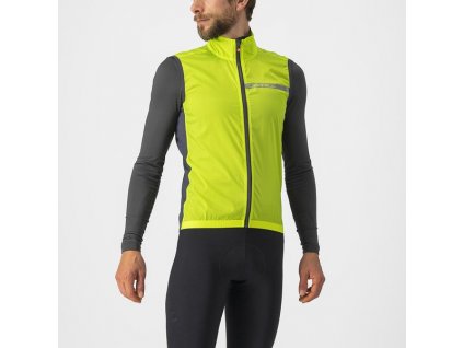 Castelli – pánská vesta Squadra Stretch, electric lime/dark gray