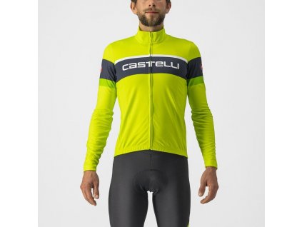 Castelli – pánský dres Passista, electric lime/savile blue-green fluo