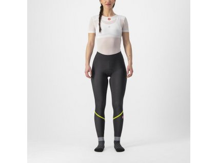 Castelli – dámské kalhoty Velocissima Thermal s vložkou, black/electric lime