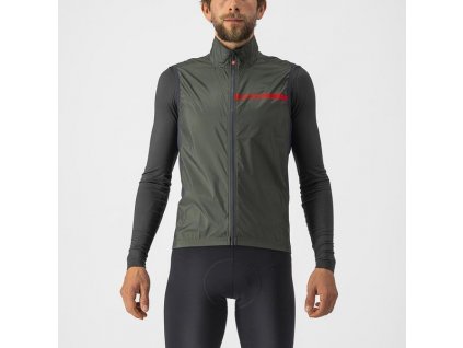 Castelli – pánská vesta Squadra Stretch, military green/dark gray