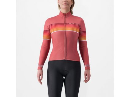 Castelli – dámský dres Ottanta LS, mineral red (Velikost S)