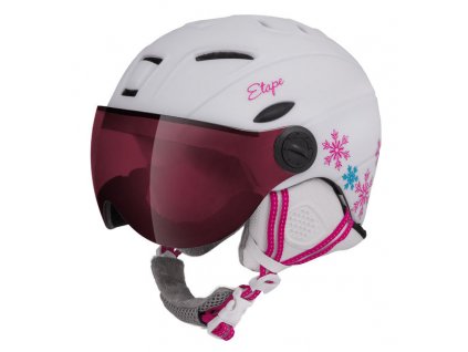 Etape – dětská lyžařská přilba RIDER PRO, bílá/růžová mat