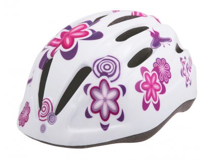Etape – dětská cyklistická přilba REBEL, bílá/růžová (Velikost XS/S 48-52 cm)