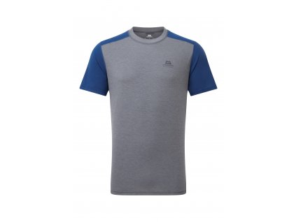Pánské  Tričko Mountain Equipment Headpoint Block T-shirt Men's (Velikost M, Barva Flint Grey/Admiral Blue)
